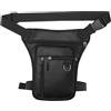 PWGHWG Marsupio Gamba Moto Impermeabile Marsupio Cosciale Uomo Donna Marsupio Cosciale Moto con Cerniera per Moto Bicicletta Escursionismo Corsa (Nero)