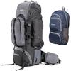 Tripole Zaino Walker 65 Litri Con Zaino Pieghevole Da 20 Litri | Struttura Interna Con Tondino Metallico | Parapioggia | Apertura Inferiore | Sezione Laptop (Nero)
