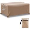 WUAYAMI Copertura Tavolo Esterno Impermeabile,Panno 420D Oxford Impermeabile Copertura,Tavoli e Sedie da Cortile Raggi UV, Quadrato Resistente Allo Strappo Copertura Tavolo (Kaki, 125x63x74cm)