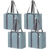 VENO 4 Pezzi. borse per la spesa e la spesa riutilizzabili con manici e fondo rigido in un formato compatto e conveniente. Borsa tote pieghevole, resistente e resistente (Azzurro, 4 Pz.)