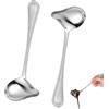 Yuqilin Mestolo per Salsa con Beccuccio,2 Pezzi Mestolo in Acciaio Inox per Salsa in Acciaio Cucchiaio Lungo Mestolo Lungo per Servire Zuppe in Acciaio Inox,per in Cucina Caffetteria