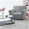 Italian Bed Linen Copridivano FASHIONABLE Estensibile da 65 a 95 cm - Salvadivano Elasticizzato in Poliestere, Cotone ed Elastan, Protezione Divano 1 Posto - GRIGIO CHIARO