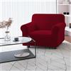 Italian Bed Linen Copridivano FASHIONABLE Estensibile da 65 a 95 cm - Salvadivano Elasticizzato in Poliestere, Cotone ed Elastan, Protezione Divano 1 Posto - BORDEAUX
