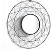 Tomasucci Wink Design, Specchiera da Parete Diamond, Ø 68 cm, Struttura in Metallo Nero Opaco, Specchio Ø 28 cm