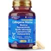 SALUSEI Nutrition SALUSEI 120 Capsule | Collagene Marino con Acido Ialuronico, Biotina Capelli, Retinolo Viso, Integratori per Capelli, Collagene Idrolizzato e Acido Ialuronico, Astaxantina, Resveratrolo, Coenzima Q10