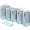 BAGSMART Organizer Valigia 6 Pezzi Set, Packing Cubes Compression Organizzatori Viaggio, Include Borse Porta Scarpe Con Coulisse, Per Zaini, Valigie e Contenitori per La Casa, 03-Blu