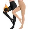 HeyUU Collant termici da donna in peluche, con calda imbottitura, in pile, invernali, opachi, beige e nero, S-M