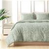 Tokokimo Set Copripiumino Matrimoniale 240x220 cm 100% Microfibra Stile Rami e Foglie Dipinti a Mano, Copripiumone Morbido e Resistente Alle Rughe, 1 copripiumini + 2 Federa 50x80, Verde Salvia