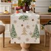 Vorysum Runner Tavola Verde Albero di Natale Decorazioni Natalizie Beige Fiocco di Neve Centrotavola Natalizio Tovaglia Runner da Tavolo Moderno Autunnale 33 x 183 cm