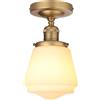 JIMUBEAM plafoniera industriale semi da incasso con paralume a sospensione in vetro bianco latte, lampada a soffitto vintage per portico, corridoio, ingresso, cucina, camera da letto, hotel