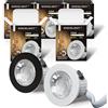 SINCELIGHT MINI Faretto da incasso, Piccolo Downlight per fori da 35-40 mm su soffitto/armadio/vetrina, Anello Bianco/Nero Sostituibile, Impermeabile IP65, RA≈92, Bianco Caldo 2700K, Confezione da 5