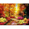OWN4B - Kit per punto croce su tela stampata con bellissimo paesaggio forestale da 11 ct, 36 x 46 cm, kit per ricamo fai da te (paesaggio)