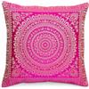 KIKAN Federe per cuscini Banarsi, in seta, stile etnico, con mandala indiano, 40,6 x 40,6 cm Pink