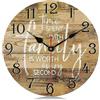Lafocuse Orologio da Parete Famiglia Silenzioso Vintage, Rustico Marrone Orologio Legno Shabby Chic, Retro Deco Senza Ticchettio per Soggiorno Camera da Letto Cucina Ufficio 30cm