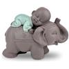 Zen Light Zen'Light Statua Buddha Bonze che dorme sull'elefante - atmosfera zen nella vostra stanza sacra - Splendida figura portafortuna, altezza 9,5 cm, marrone e verde