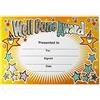 Superstickers DMC10018 Well done Award scintillante Classroom certificato, 20 Pezzi