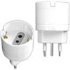 V-TAC 2x Adattatore da Schuko a Spina 10A - 2 Pezzi - Presa Singola 10A 2P+T Bipasso/Schuko e Spina Italiana 10A - di Corrente per Casa, Ufficio, Negozio, Azienda