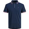 JACK & JONES JJEPAULOS POLO SS NOOS PLS, Polo-Shirt Uomo, Bianco (White Detail:PS), 6XL