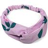 styleBREAKER fascia a righe con nodo incrociato, fiori ed elastico, fascia per capelli, fascia, da donna 04026013, colore:Rosa-Bianco