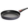 Woll Padella piatta Diamond Lite - induzione -, diametro 28 cm, altezza 5 cm, con manico rimovibile - adatta a tutti i tipi di piani cottura, padella in alluminio pressofuso, resistente al forno, antracite