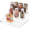 InterDesign Organizer cucina, Piccolo scaffale cucina a 3 ripiani in plastica, Pratico porta spezie adatto anche per cibi conservati e barattoli, trasparente