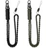 Vicloon Portachiavi Paracord, 2Pcs Portachiavi Cordino Paracord Intrecciato con Moschettone, Collo per Carte Didentità Badge Chiavi Esterni Campeggio Viaggi (Nero, Verde Militare)