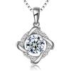 FEIKFEIZ Collana in Moissanite per Donna, Pendente, Moissanite da 1CT, Coltivata in Laboratorio, Placcata in Rodio, Gioielli con Pendente, Confezione Regalo Inclusa.
