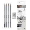 Winsor & Newton WN Studio Collection Blister 4 Matite Grafite + Gomma