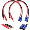 YIXISI 2 Pezzi EC5 a 4.0 Spina a Banana RC Carica Batteria Cavo, EC5 Connettore a 4.0mm Spina a Banana con Cavo in Silicone 30cm 12AWG, per RC Helicopter Quadcopter Lipo Batteria