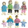 PGONA Set di personaggi in legno, 8 pezzi, accessori per la casa delle bambole, accessori per giocattoli per bambini, mini set di bambole per sala giochi o mostre da collezione