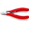 KNIPEX Tronchese laterale per elettronica con cerniera passante rivestiti in resina sintetica antiscivolo 115 mm, 77 01 115