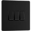 British General BG Electrical - Interruttore triplo della luce, 20 A, 2 vie, colore: nero cromato