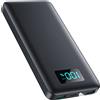 AXNEB Power Bank 13800mAh,Ultra Sottile & Leggero Caricatore Portatile con Display LCD,3A PD USB C Ingressi&Uscite Powerbank con Torcia LED Batteria Esterna per iPhone Samsung Huawei-Nero opaco