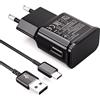 JupptElectronics Caricatore con cavo di Ricarica USB di Tipo C Compatibile con Samsung Galaxy S8 S8+ S9 Plus S9+ S10 S10 Plus S10e A50 A40 A30 A20 A42 5G, Ricambio Originale Caricatore Rapido per Cellulare, Nero