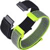 ANNEFIT Nylon Cinturino 22mm, 2 Pezzi Regolabile Sport Cinturini per Orologi a Sgancio Rapido per Uomo e Donna (Nero e Giallo Lucido)