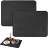 zrfgbxim 2 Pz Tappetino Scolapiatti in Silicone, Tappetino Lavello Cucina, Sgocciolatoio per Lavello, Tappetino Sgocciola Piatti da Lavandino Antiscivolo per Lavello Tovaglietta, 40 x 30 cm(Nero)