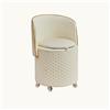 Generic Sgabello da vanità con schienale pieghevole con contenitore, sgabello rotondo con schienale, pouf con ruote, sedia da toeletta con contenitore, piccola sedia girevole per soggiorno e camera da letto.