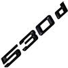 MCK Auto Distintivo con logo, emblema, 530d, nero lucido, posteriore, nero, modificazione tuning per E39 E60 E61 F10 F11 F07 F18 G30 G31 G38 HB8L3