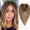 HAIRCUBE capelli topper veri capelli umani per le donne, 100% 3.5in * 4in topper capelli legati a mano con Swiss Lace base 12 pollici (P4/27/4)