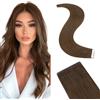 Silk-co Invisibile Extension Capelli Veri Biadesivo, Extension Biadesive Capelli Veri 10pz 20g, 30cm Estensioni di Capelli Umani Adesive, 4 Marrone Medio