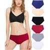 Donpapa Slip a Vita Bassa Donna Mutande Invisibile Senza Cuciture Culotte Striscia Mutandine Femminili Pantaloncini,Pacco da 6 (Beige M )