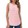 Gyabnw Maglietta Canotta da Donna Jacquard Cavo T-Shirt Senza Maniche Girocollo Lavorata Canottiera a Maglia Elegante Camicetta Tank Top Moda Casual in Tinta Unita