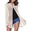 Gyabnw Cardigan Estivo Donna Copri-Bikini Maniche Lunghe Elegante Casual Leggero Lavorato Coprispalle Bolero Aperto Davanti Trasparente Giacca per Primavera Estate Festiva