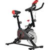 HOMCOM Cyclette Professionale da Camera con Sella Regolabile, Monitor e Volano 6kg, Allenamento Aerobico Fitness, 85×46×114cm