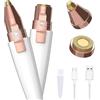 YOUNLEN Epilatore viso, USB Ricaricabile, Epilatore Viso Donna | 2 in 1 Trimmer per Sopracciglia e Rasoi per Donne, Sopracciglia, Labbra, Corpo, Peli del viso con Luce