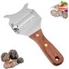 HERCHR Affettatrice per Formaggio, Lama Regolabile Tagliatartufo in Acciaio Inox, Affettatartufi in Acciaio Inox Cioccolato Grattugia con Manico in Legno, Multifunzione Tartufi Grattugia Formaggio(1)