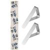YSJCHEBS 1 Runner da Tavolo Tulipano, 2 Clip per Tovaglie, Runner da Tavolo in Lino, Tovaglia da Tavolo da Pranzo, Decorazione per Tovaglia con Fiori E Piante, Decorazione per Interni Ed Esterni