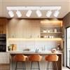 Dehobo Lampada Faretti da Soffitto Orientabili, GU10 Faretti LED da Soffitto Bianco, Moderna Plafoniera LED Faretti 6 Luce, Faretto da Parete Interno per Barra, Cameretta, Cucina, Senza Lampadina