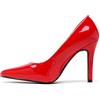 AYZAL Scarpe décolleté da donna con tacco alto a punta, tacco a spillo per feste, serate, balli studenteschi, matrimoni, scarpe da sposa, Vernice nera, 43 EU