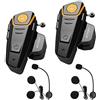 BETOWEY Interfono Moto Bluetooth Coppia BT-S2 Auricolari Bluetooth Casco Moto - Doppia, Microfono Duro